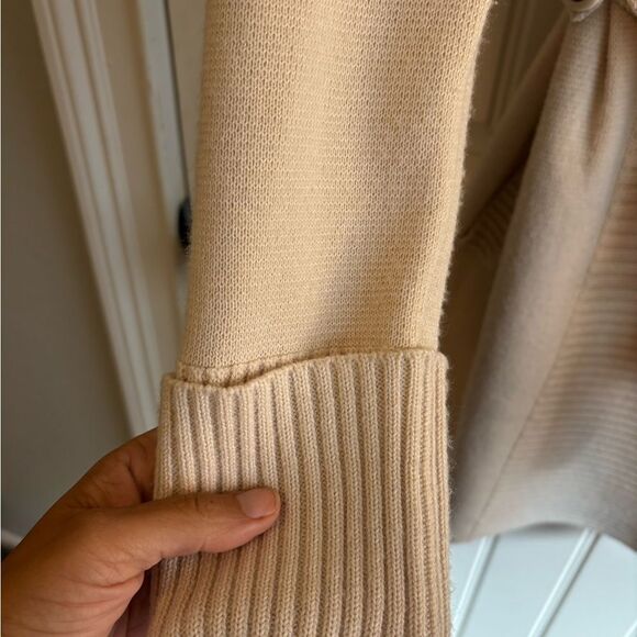 Rebecca Taylor Cream Double-Breasted front tie Cardigan Wool Blend button front - Picture 6 of 15